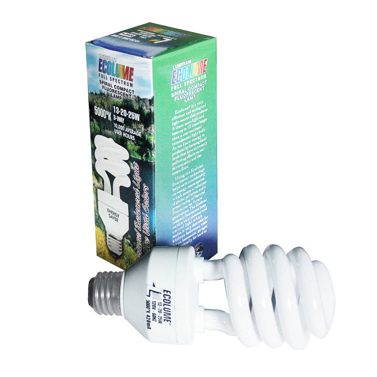 Ecolume Full Spectrum Spiral  3way CFL 5000K 
