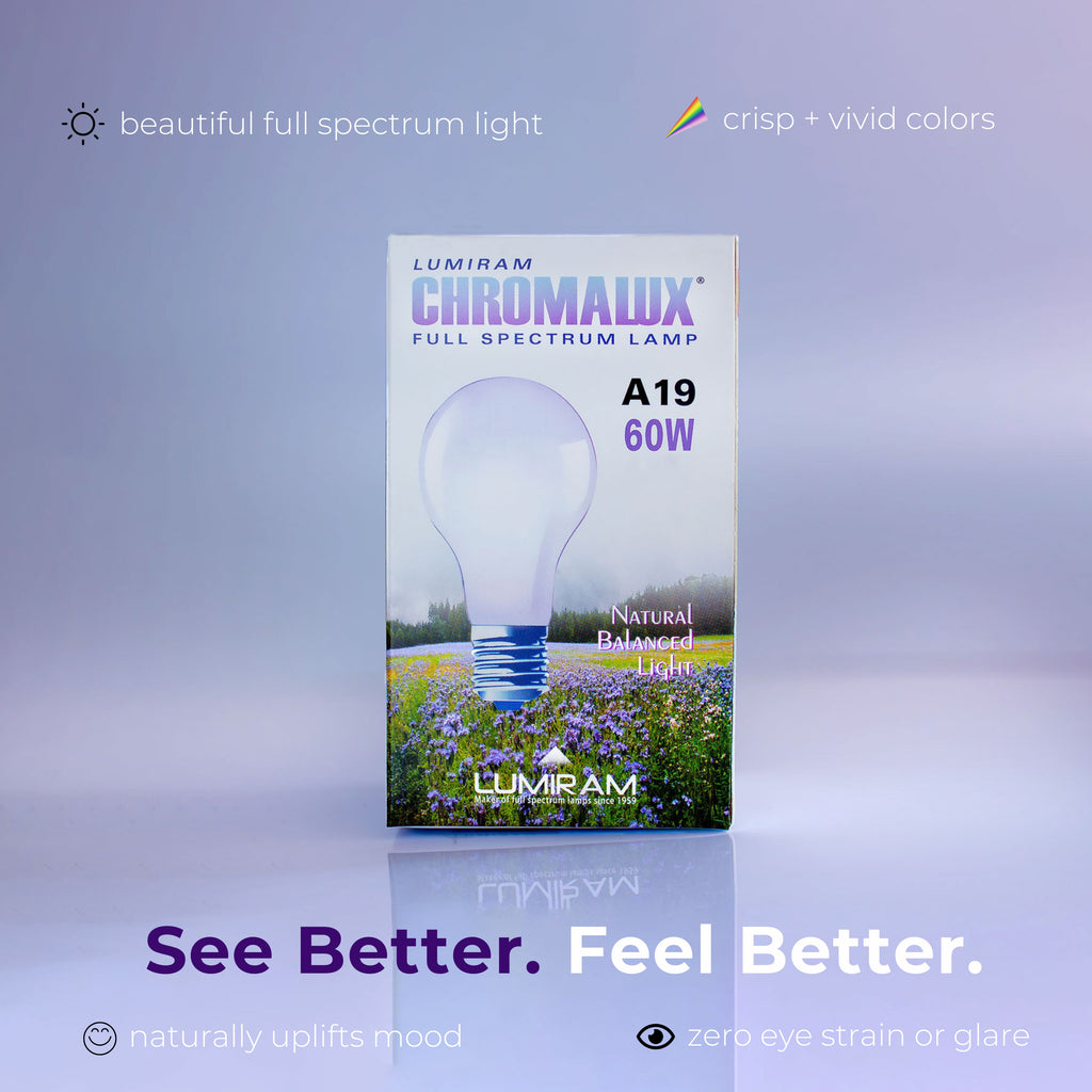 Benefits of Chromalux® Full Spectrum 60W Incandescent Light Bulbs