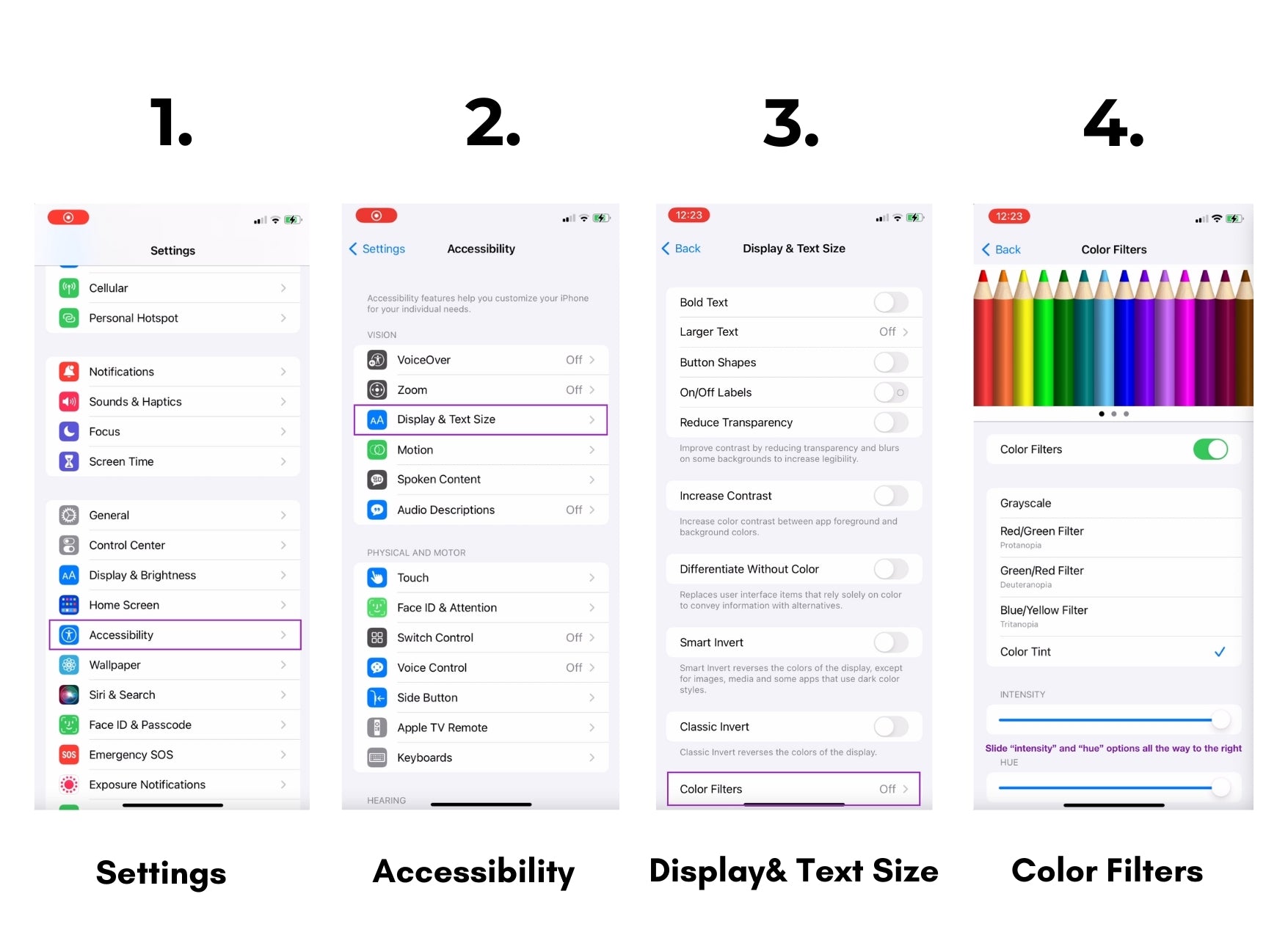 how to turn your iphone screen red at night